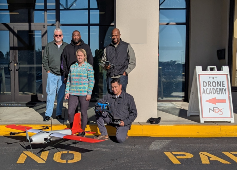 ND3 Drone Academy instructors and students with unmanned aircraft